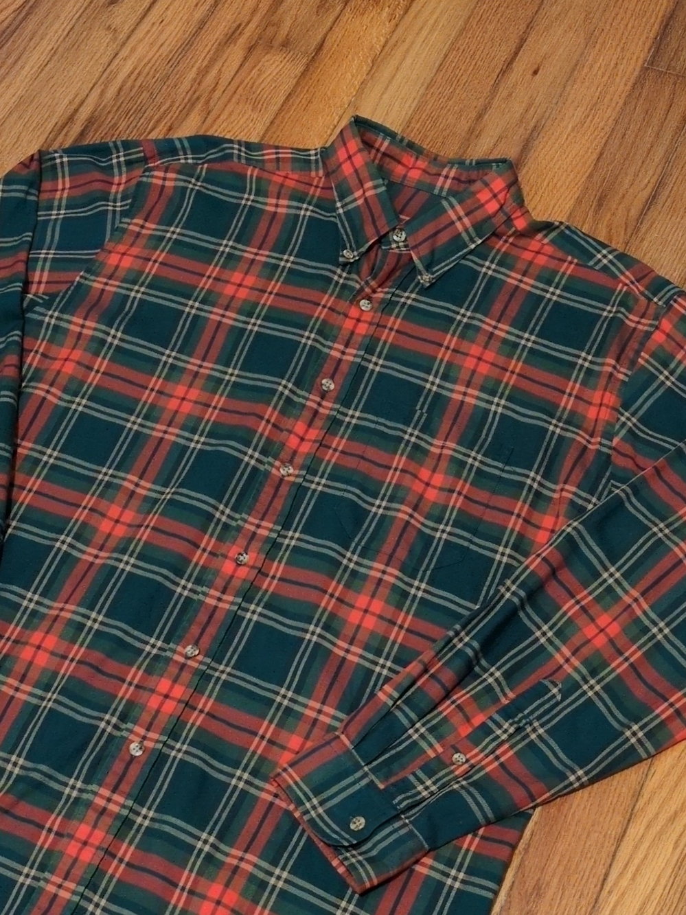 VTG Brooks Brothers Green and Red Plaid Button-Down Shirt